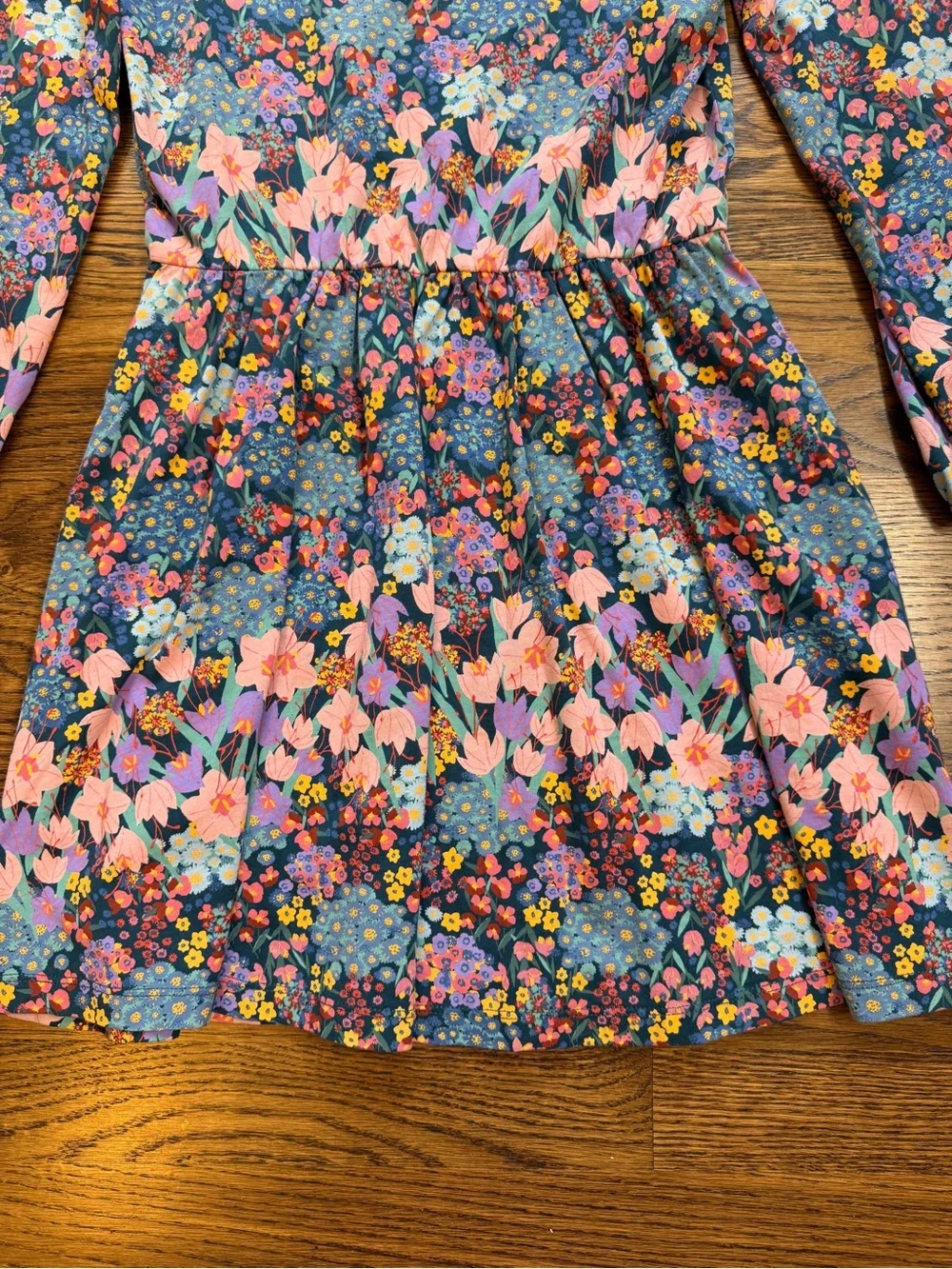 NWOT Tea Collection Girls Blouson Sleeve Wildclowers Pocket Dress 10